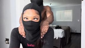 Ebony Chick's Dildo Play Before Real Black Dick Action