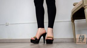 (622) Shoe Collection: High Heel and Platform Spiked Mules - Dame Olga (1080p)