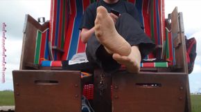 Snapshot of my nylon feet in the beach 2 - Vacation Wangerland -