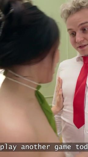 CUCK4K. 2 cocks 1 mouth blowjob: Party went so well!   Clip 1