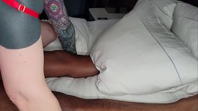 Slutty girl sucks big black dicks and rides hard