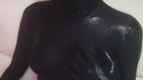 snake skin zentai bondage