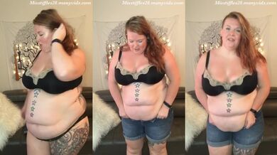 Gainer Plumper Ruby Sinclaire is too Fat and Can't Fit Into Her Shorts