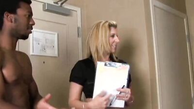 Busty MILF Sara Jay is fucked by two black studs in threesome