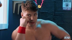 Men - Presley Scott Gets Turned on After Touching a Boxer's Big Dick, Sucking, Fucking Doggystyle