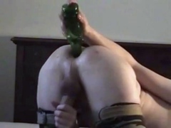 Big Cock Twink Fucks a Bottle and Cums Hard