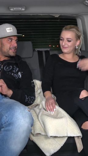 Blonde with amazing natural rack shakes it on a massive drill
