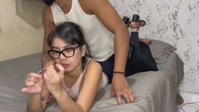 Bratty Step Sister Ignores Stepbro's Desperate Dry Humping