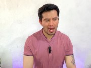 Joven twink hetero le hace sexo oral por primera vez a un sacerdote en el campo de trigo