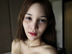 Pretty ladyboy doxy with a big ramrod blows her partner