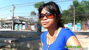 Sexy busty Thai nympho Paw feels happy to be fucked missionary