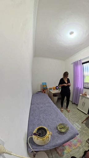 Female waxing with hot wax for bikini area and anus.