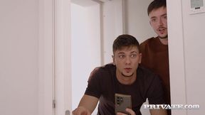 kore fox starts a threesome with her step-brother and best friend