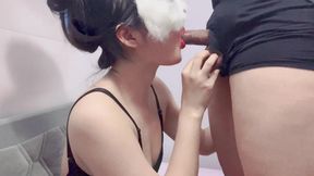 She gave me a blowjob after a while of persuasion that made me cum a lot