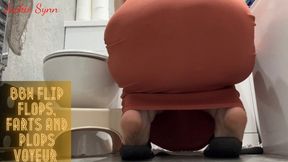 BBW Flip Flops, Farts and Plops Voyeur 4K