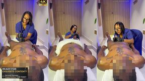 amateur spa massage session - real couple interracial happy ending [vertical 4k]