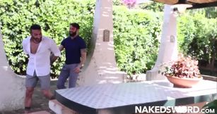 Johnny Viper destroys buddy Scott Carter with raw bareback deepthroat throatfuck