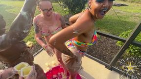 Creamy Custard Playtime: Savanna, Giana, Bleu &amp; Livie Get Messy