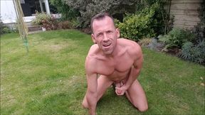 naked cumshot in my garden