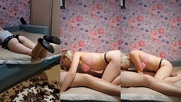 Соблазнила ножками и отсосала