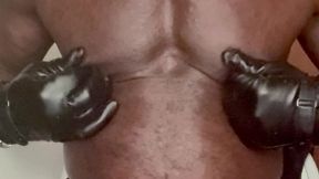 latex encased muscle butt nippleplay wank cum solo