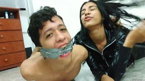 Let's Play A Game Of Bondage With Our Stepmom's Kinky Bondage Toys!