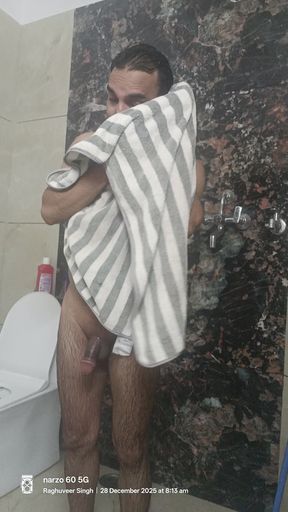 Indian Rajasthani desi man enjoy shower and masterbation show with neighbour police officer uncle get sucked and sucking with ne