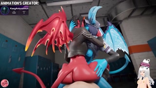 Threesome with busty demon girls kissing each other (KaegAntonovich animation) - Jazziuu