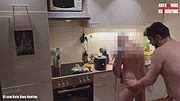 Straight Curious Guy Steven First Time Getting Fucked Bareback After Mutual Blowjob in the Kitchen