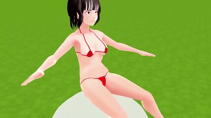 Toyota Nono Anime girl wearing a mostly naked micro bikini.