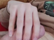 Jerking off and cum in my bed [Vertical version]