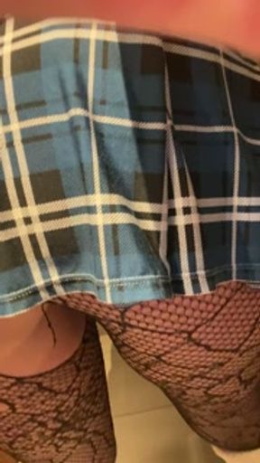 Sneaky MILF washroom masturbation after peeing