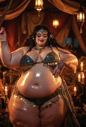 Curvy belly dancer shows off her moves in a sexy dance routine