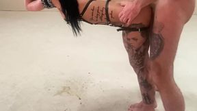 Petite slave girl takes it hard in a BDSM bondage scene.