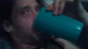 Greedily Tasting Golden Cup of My Fresh Piss