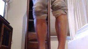 Hot, White Muscled Guy Playing with Cock, Foot Fetish