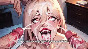 Naughty MILF guides 3D animated handjob