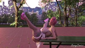 Thot Skip School to Fuck Ebony Futa Girlfriend in Central Park.mp4