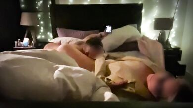 Leather jacket blonde MILF gushes loud from pussy eating real orgasm