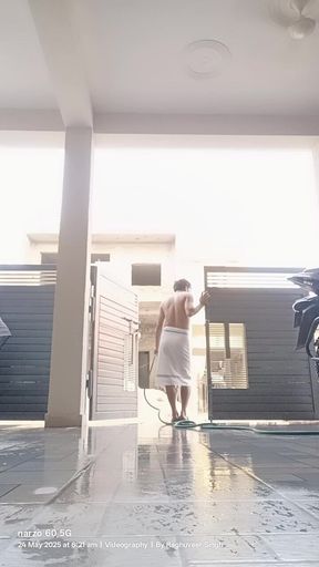 Washing My Yard in a Towel