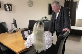 Big ass British BBW milf gets fucked on the job