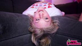Blonde Whore Gets Her Face Fucked Upside Down