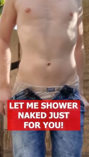 Slim Twink Uses The Garden Hose As A Shower And Showers Outside Nude In The Garden 🚿 Wet Gay Teen Twink GoldenElixxxir