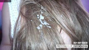 Hairjob, Deepthroat & Cum On Hair.