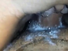 Ebony Amateur with Big Natural Tits Gets a POV Creampie