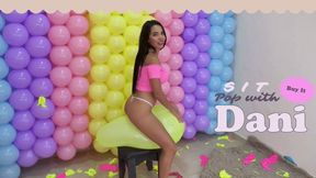 Neon Delight: Dani Bounce on Big balloons - 4K