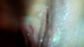 Dripping wet cunt of my boo soaks with juices on close up video