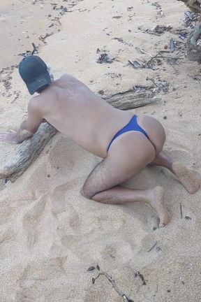 Ladysilva on the Beach Tanning Her Hot Ass in Bikini and Then Showing off Her Tanned Ass with Sexy Mark