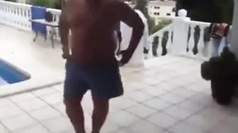 Latin Bear Daddy Striptease Outdoors