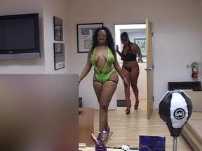 Amazing ebony girlfriends are swallowing a bit of cream after hot sucking